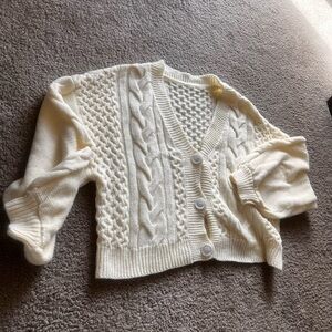 DAZY Cream Cable Knit Sweater